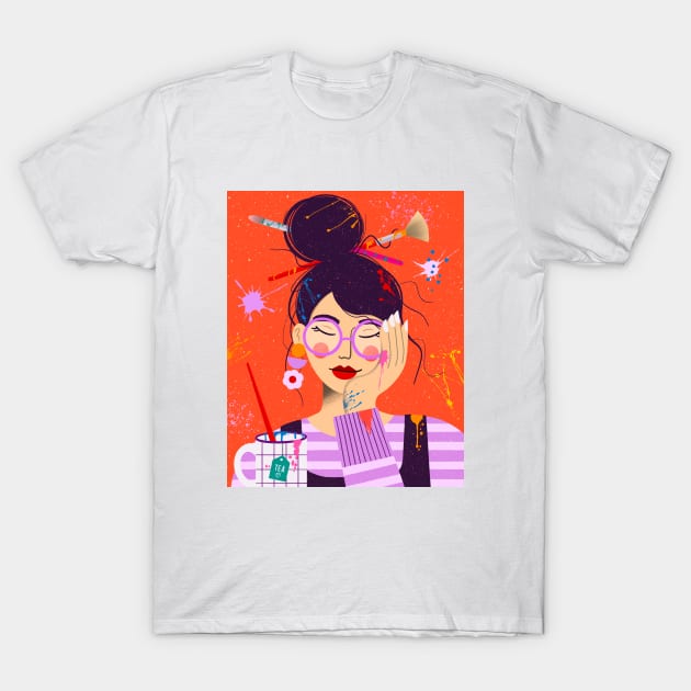 Arty Lady T-Shirt by Inkipinki Illustrates